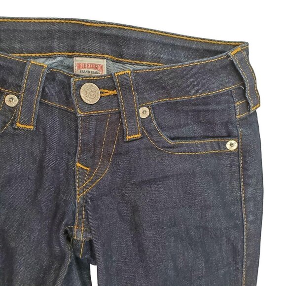 True Religion Dark Rinse Skinny  Jeans w/ Back Flap - Picture 12 of 14